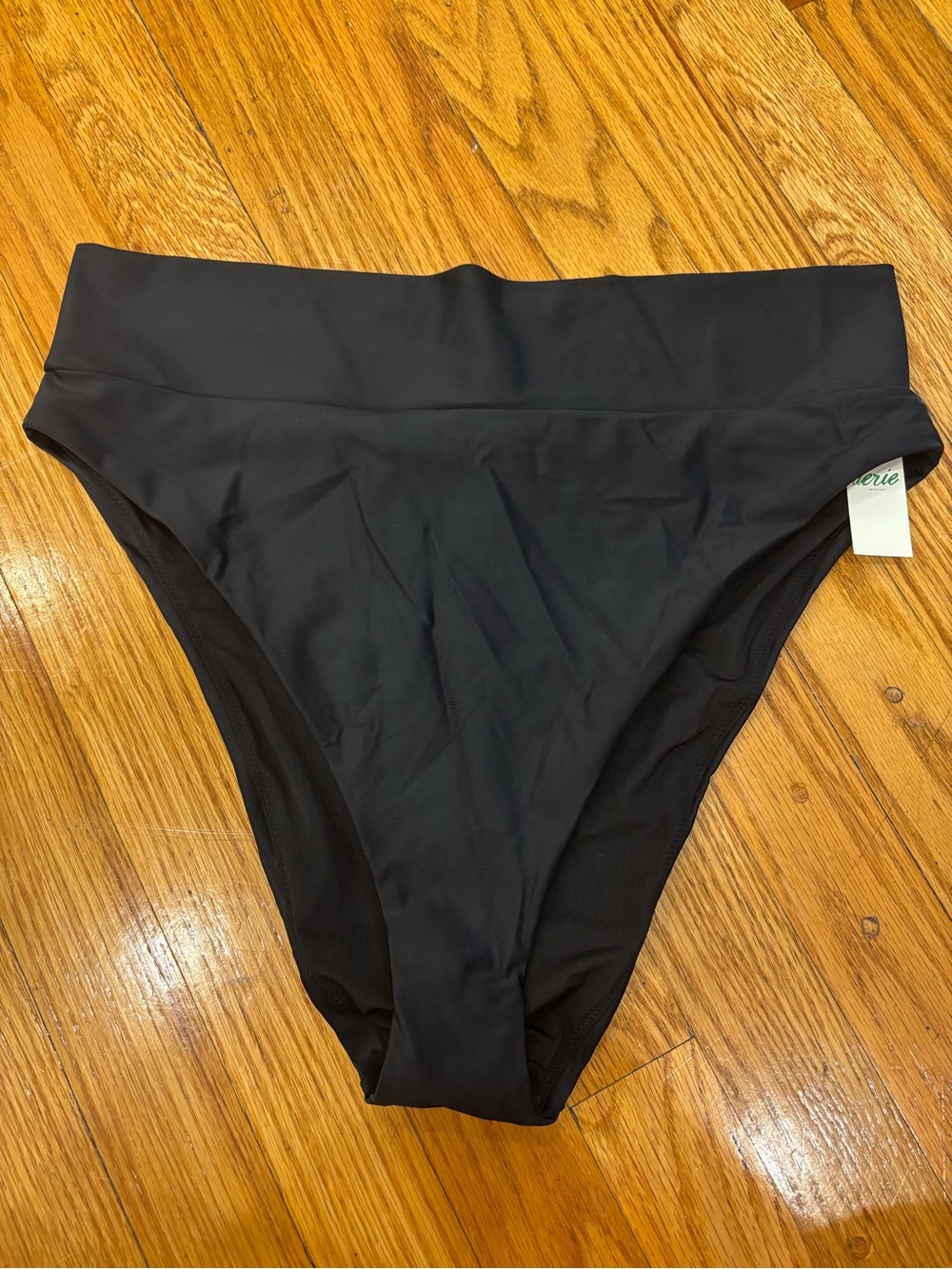 aerie High-Waist Bikini Bottom in Black